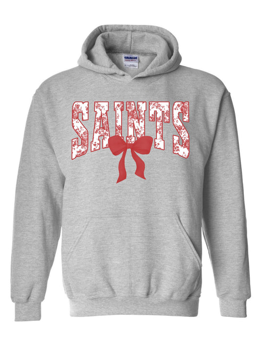 Red Floral Saints with Bow