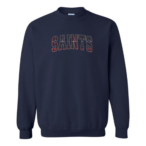 Embroidered Applique Saints Crewneck