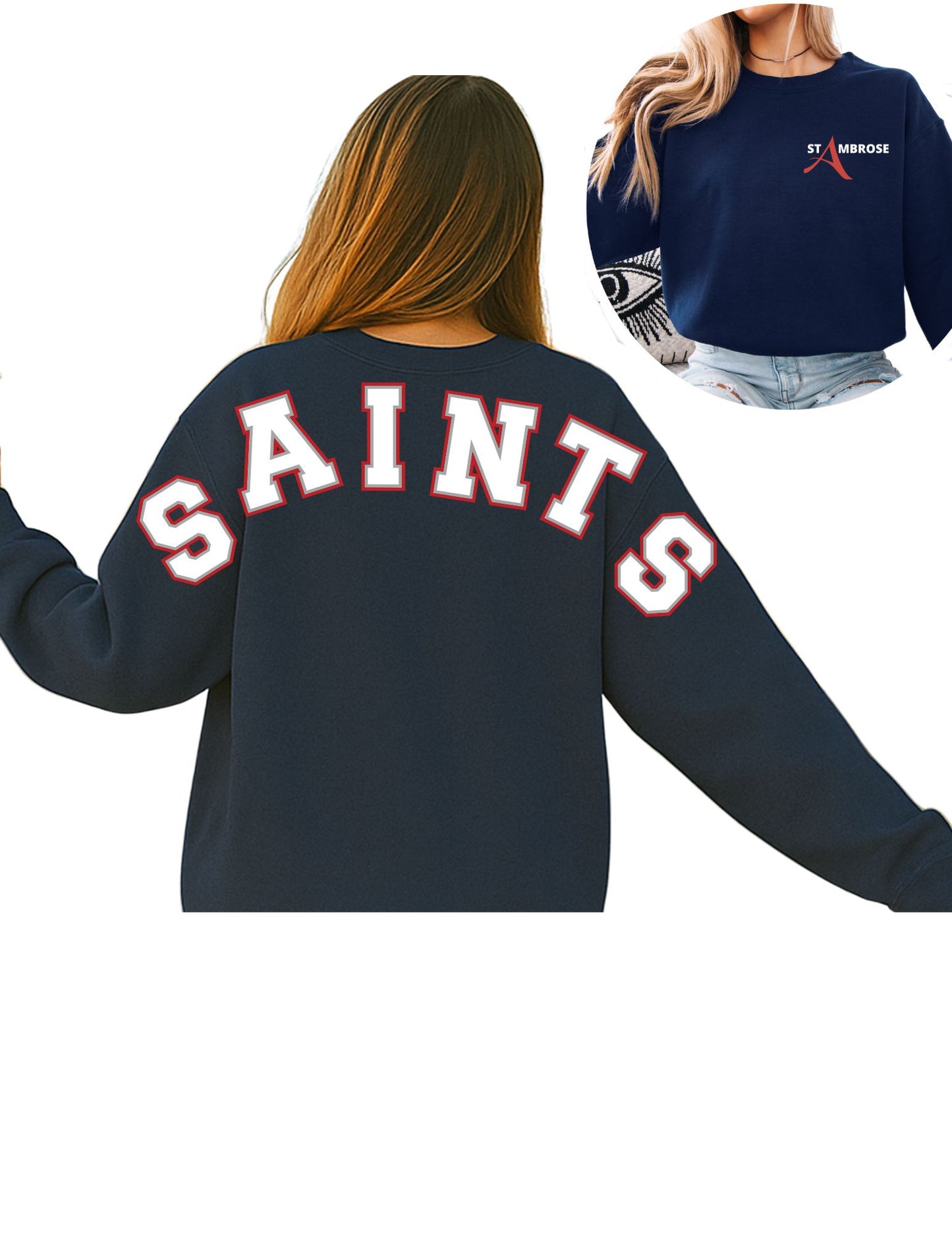 Saints Shoulder Back Crewneck